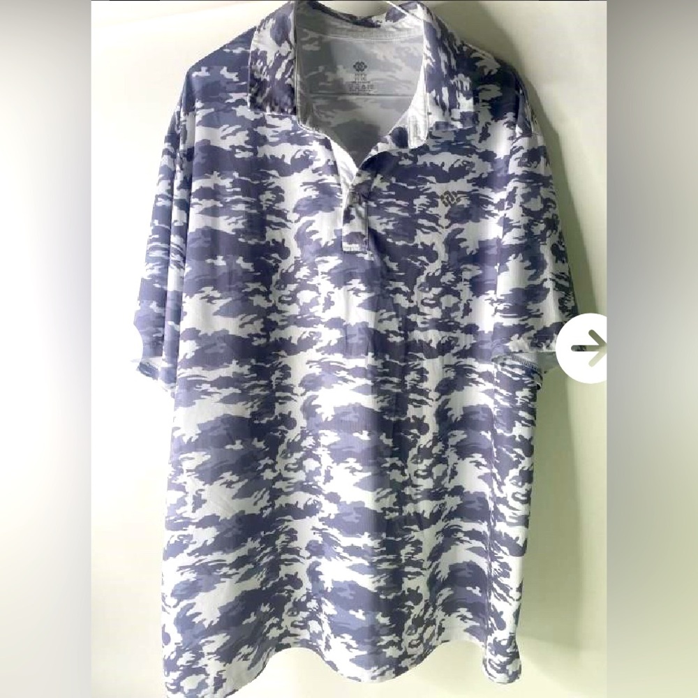 MoFiz Men’s Size 2XL Tech Polo Shirt - Gray Camo